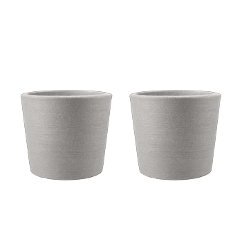 Varese Low Planter 40cm Set of 2 - Alpine Grey - Planters