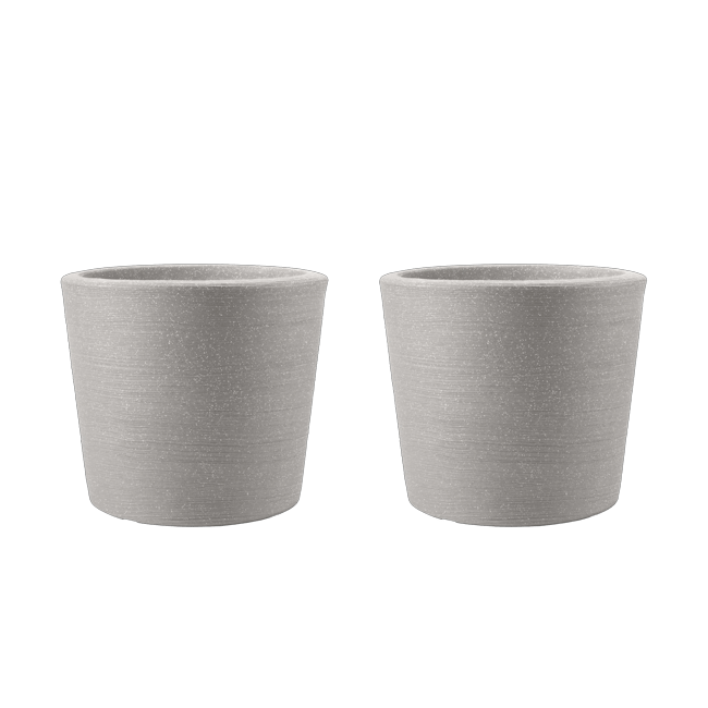 Varese Low Planter 40cm Set of 2 - Alpine Grey