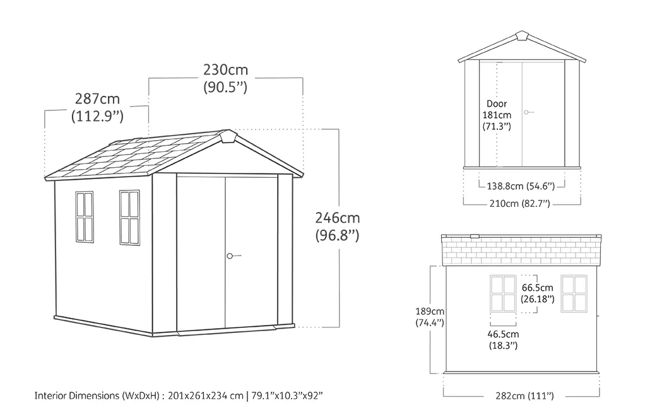 Apex 7.5x9 Storage Shed - חום אגוז