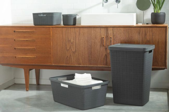 סל כביסה יוטה 58 ליטר JUTE - אפור