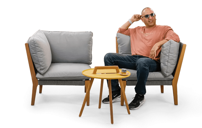 כורסת ישיבה יחיד אופל בלקוני - צהוב חרדל