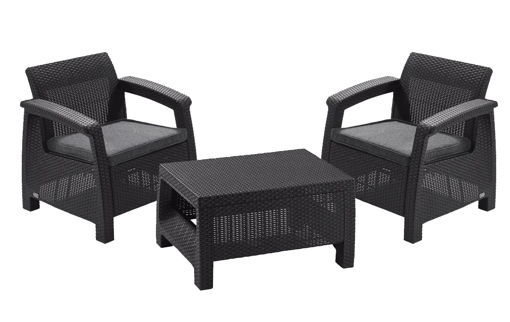 מערכת ישיבה קורפו בלקוני - אפור כהה