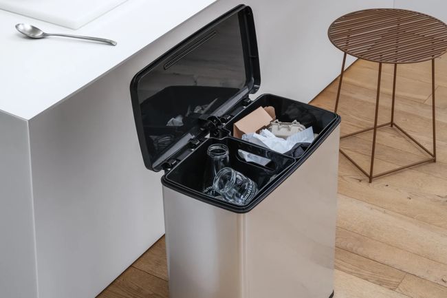 Decobin Duo Prullenbak 26L+26L - Zilver