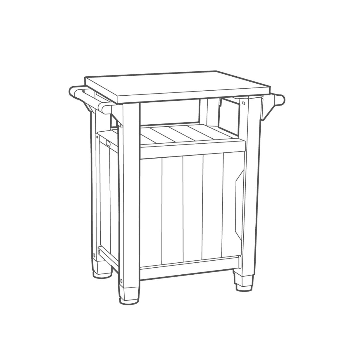 Unity BBQ & Storage Table with Stainless Steel Countertop - Keter Canada