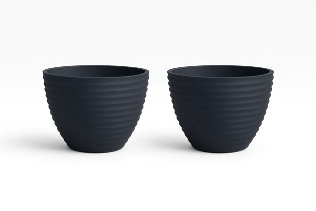 Honey Pot Low Planter 37cm Set of 2 - Millstone Grey