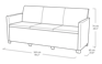 Marie 4 zits-Loungeset - Antraciet