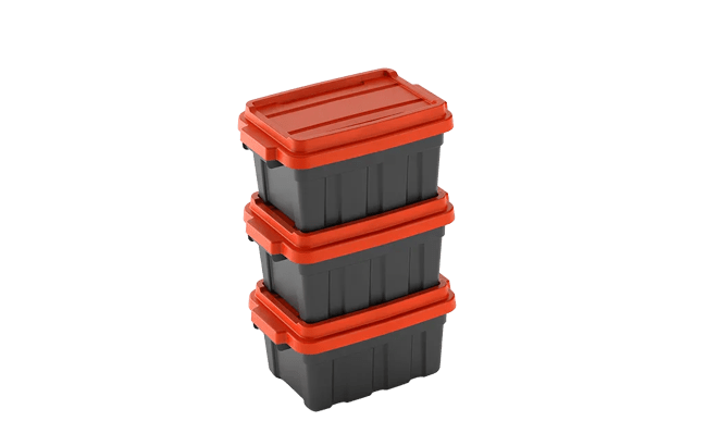 Tuff Box 11L Storage Boxes with Lid Set of 3 - Black