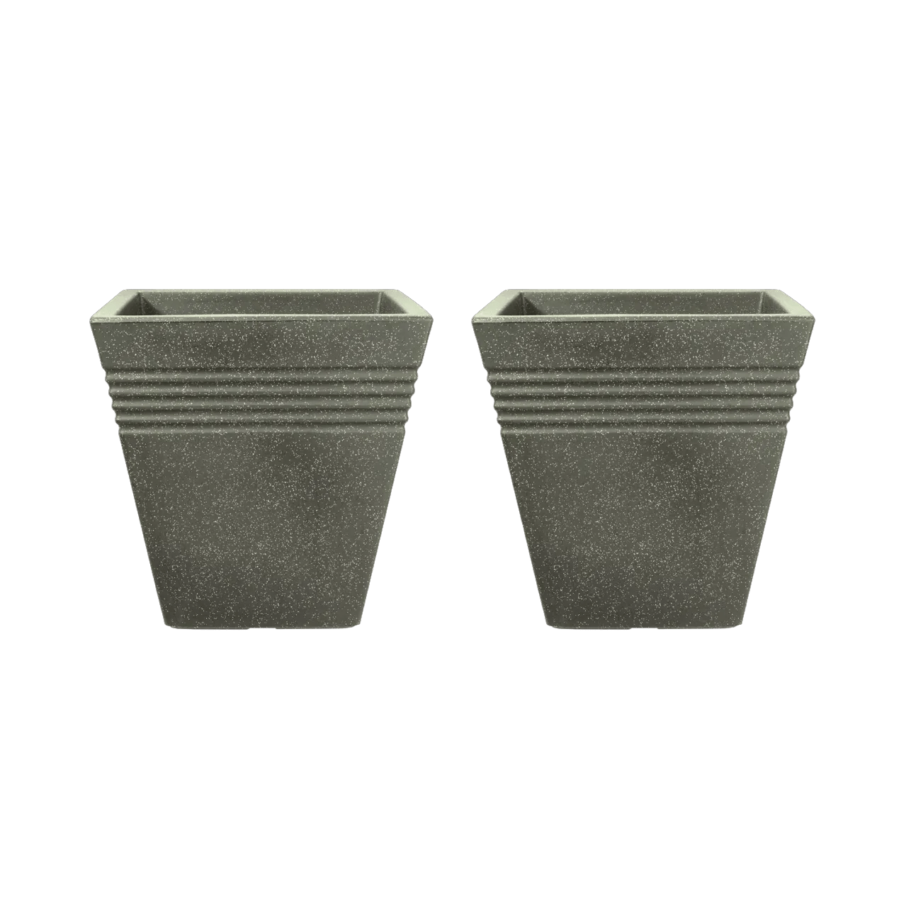 Piazza Square Planter 40cm Set of 2 - Marble Green