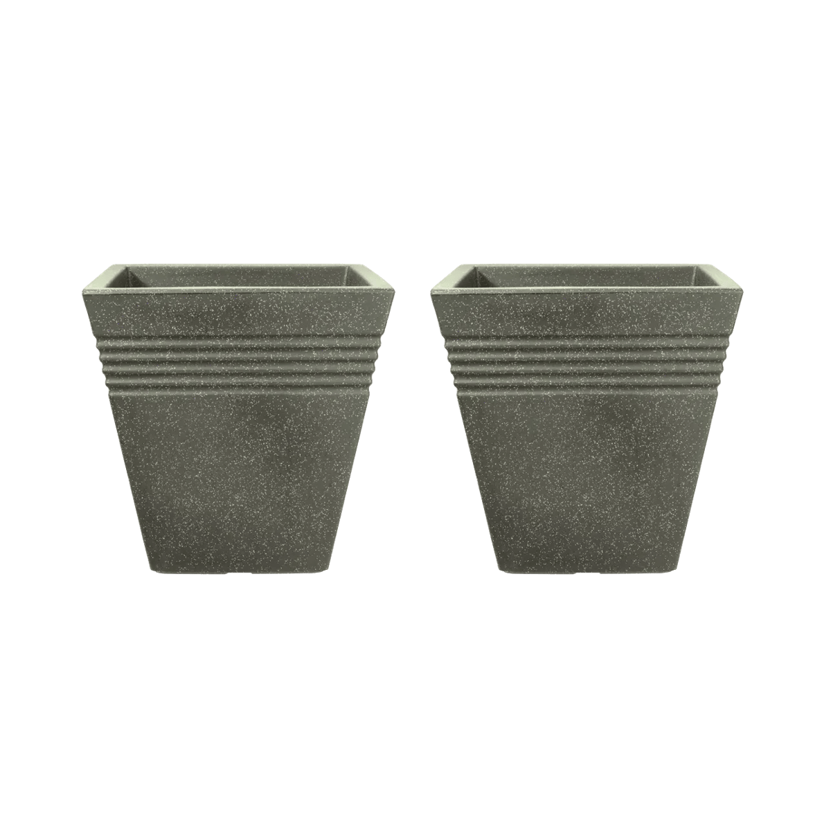 Piazza Square Planter 40cm Set of 2 - Marble Green