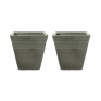 Piazza Square Planter 40cm Set of 2 - Marble Green