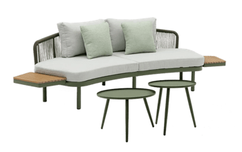 סט רביצה מרקש ירוק ספה+ שולחן קפה 50+60 - מערכות ישיבה מאלומיניום