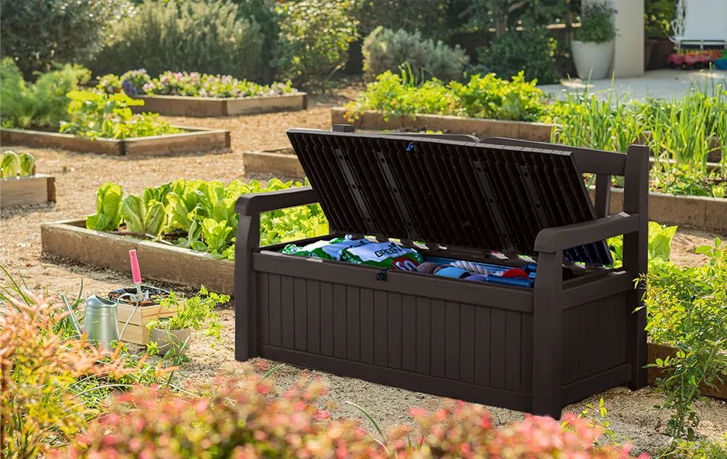 Banc de rangement Solana de 264 litres (70 gallons), brun – Keter Canada