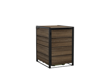 Signature Hide Away Single 96 Gallon Trash Can Storage Shed - Walnut Brown - Small Sheds