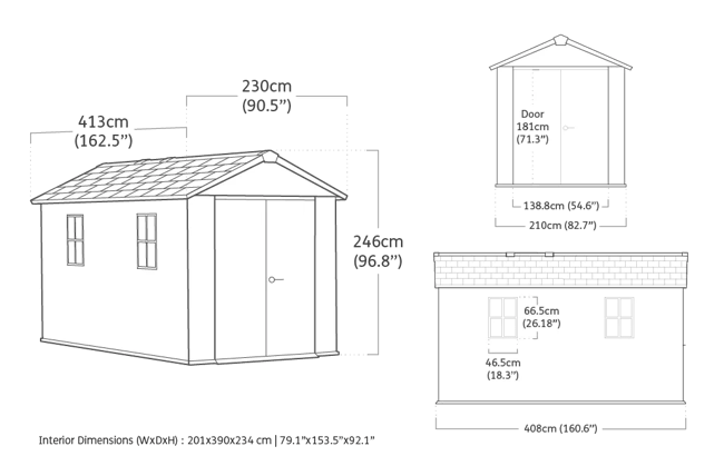 Signature Apex Shed 7.5x13ft - Rosewood