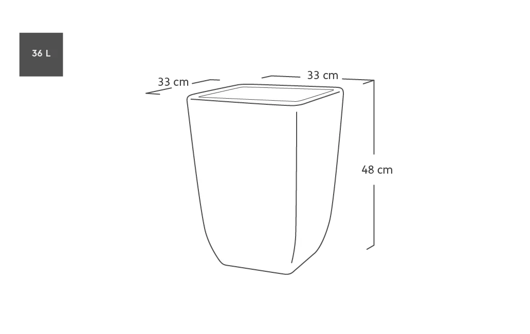 Cotswold Tall Square Planter 33cm Set of 2 - Millstone Grey