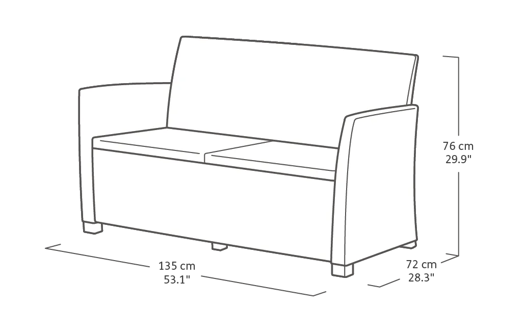 Mia 4 Seater Lounge Set With Storage Table - Graphite