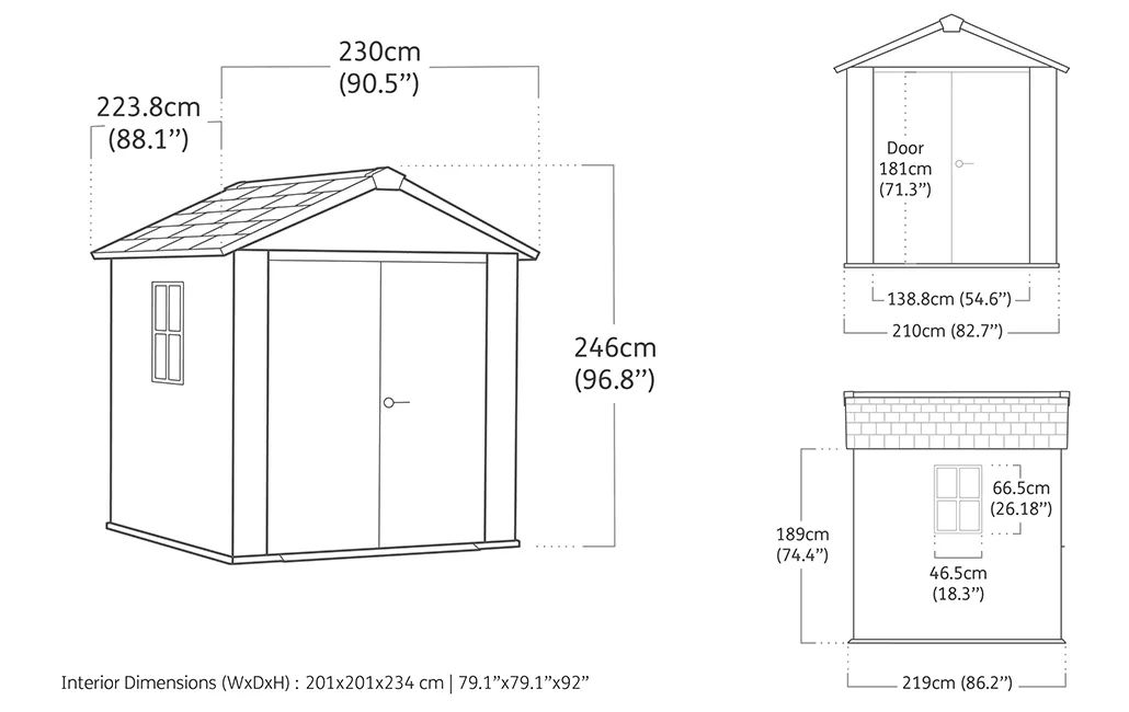 Caseta de exterior Newton Plus 757 - 230x224x246 cm y 4,4 m2