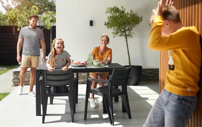 Table Julie 6 places - Anthracite