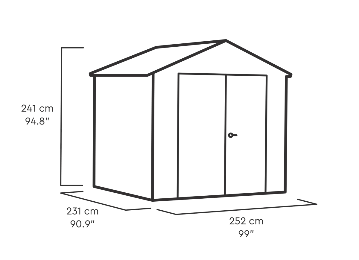 Stronghold 8x8 Tuinhuis - Grijs