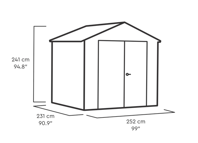 Stronghold 8x8ft Shed - Grey