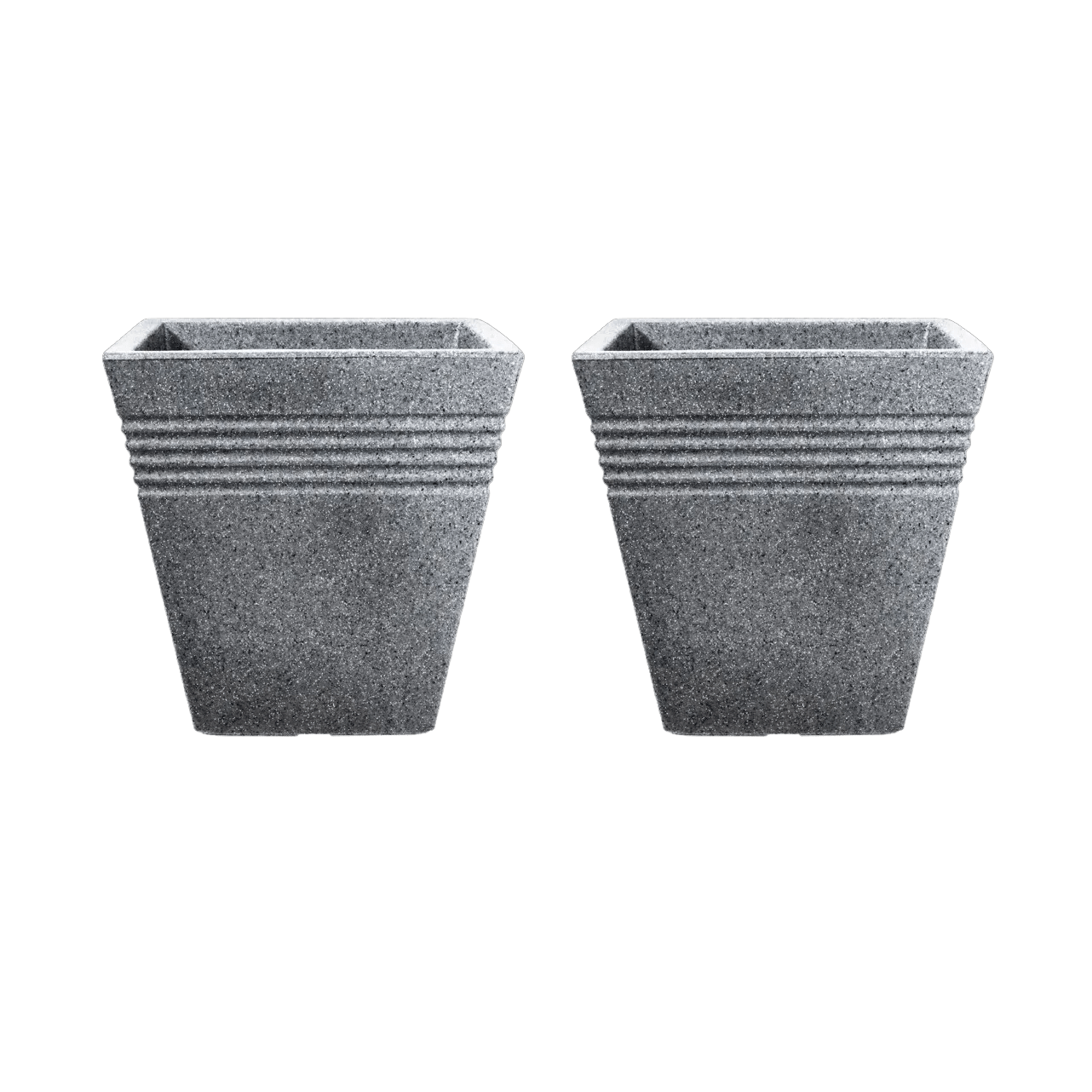 Piazza Square Planter 40cm Set of 2 - Alpine Grey