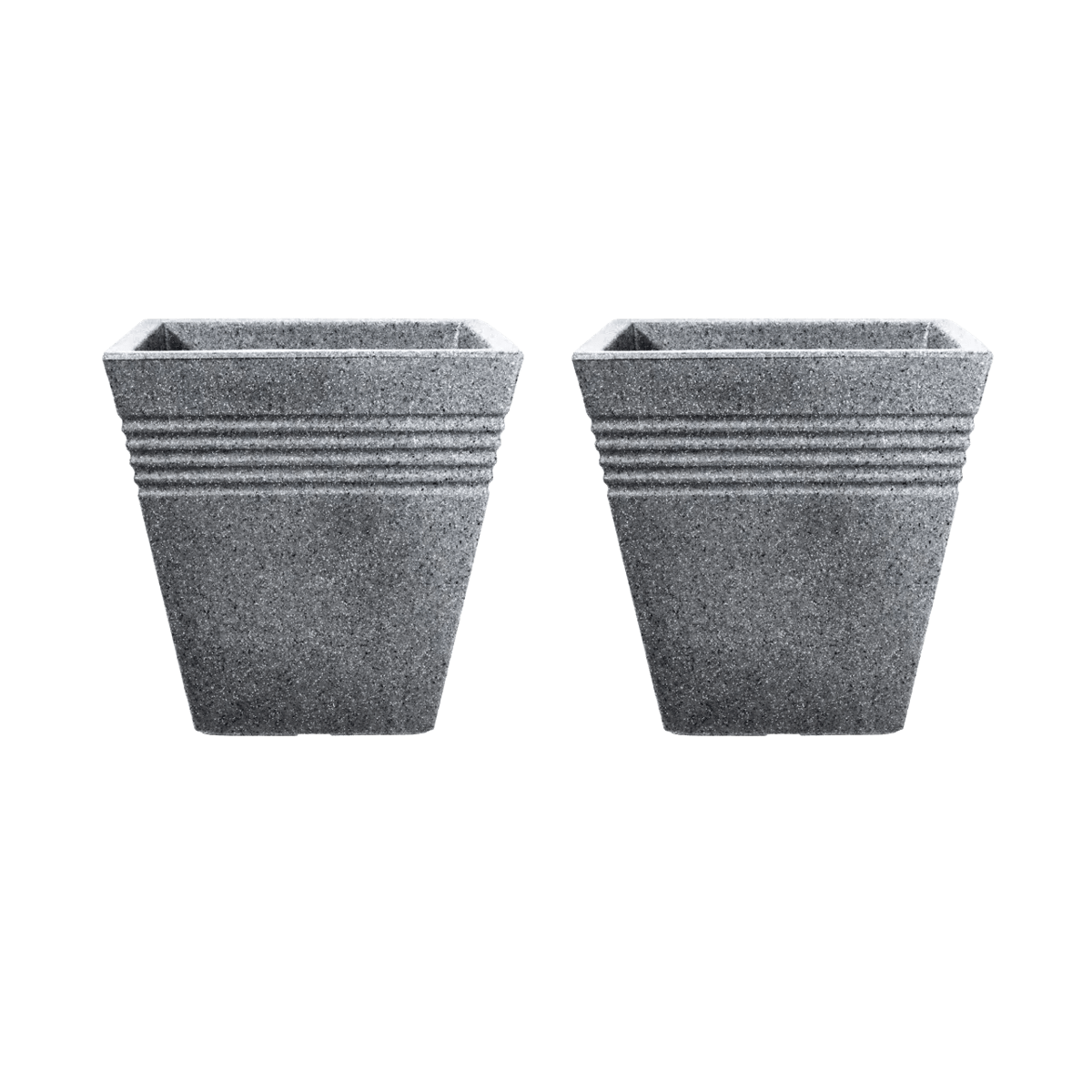 Piazza Square Planter 40cm Set of 2 - Alpine Grey