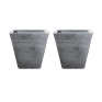 Piazza Square Planter 40cm Set of 2 - Alpine Grey