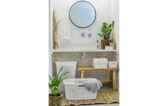 סל כביסה טרצו 47 ליטר - לבן thumbnail