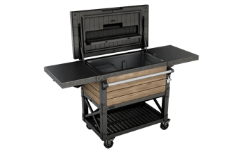 Signature Patio Cooler and Beverage Cart - Ashwood Brown - SALE