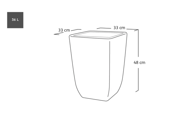 Cotswold Tall Square Planter 33cm Set of 2 - Marble Green