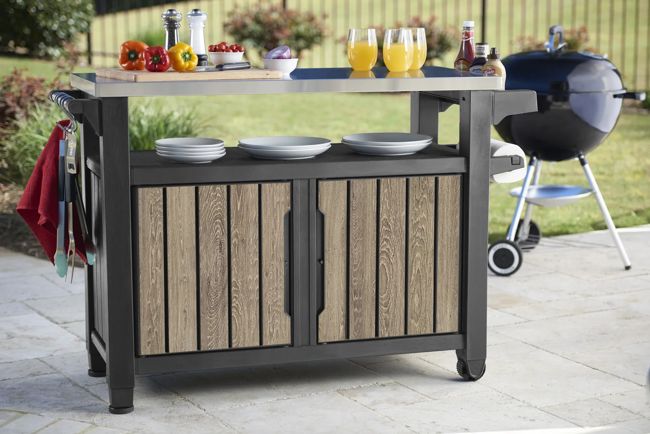 Unity XL Outdoor Kitchen BBQ Table  - Ashwood Brown