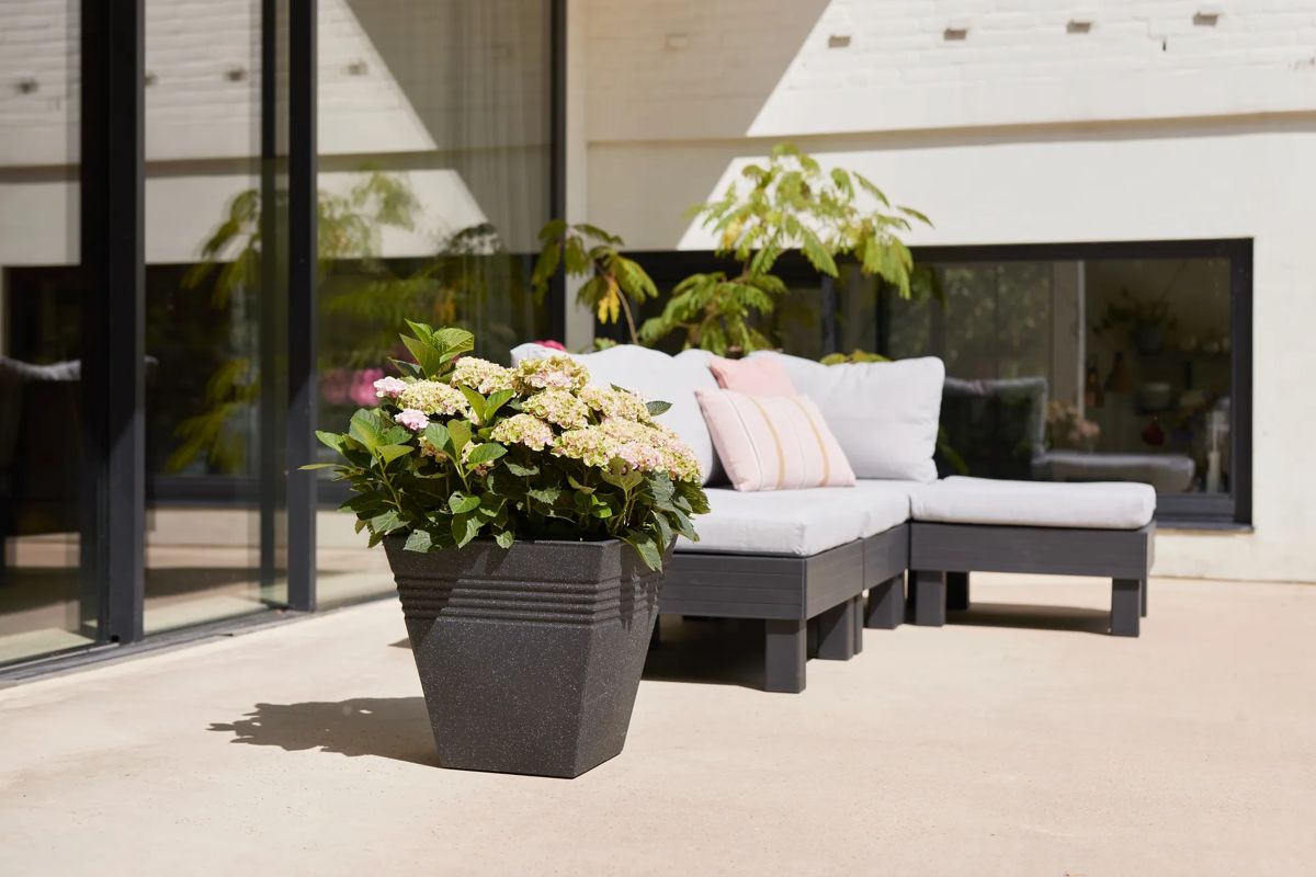 Piazza Square Planter 34cm Set of 2 - Granite