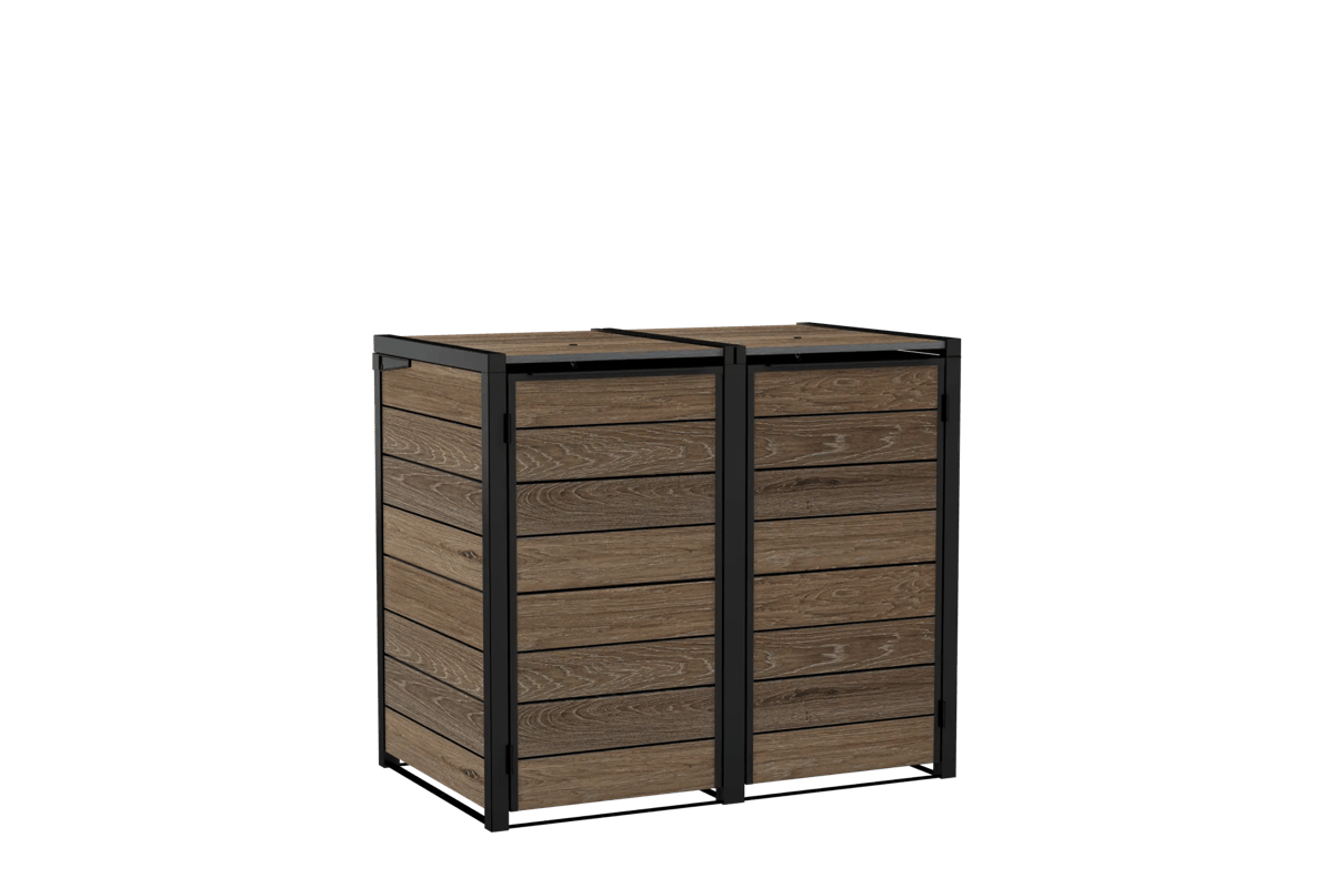 Signature Hide Away Containerberging - 2x240L - Walnut