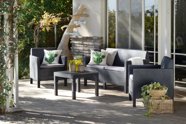 Conjunto Exterior de 4 plazas Orlando - Grafito