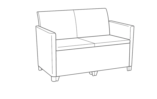 Marie 4 zits-Loungeset - Antraciet