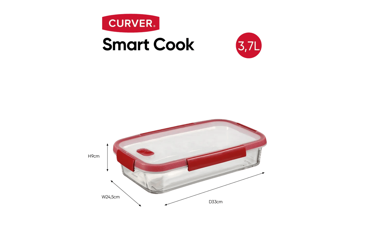 Smart Cook Ovenschaal 3,7L - Transparant/Rood