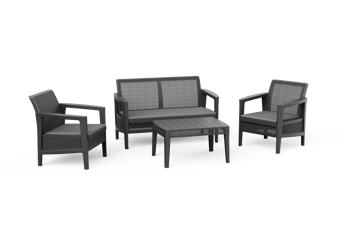 Atlas Linea 4 Seater Lounge Set - Graphite - Lounge Sets