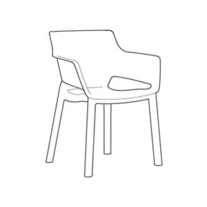 Fauteuil Elisa - Lot de 4 - Anthracite