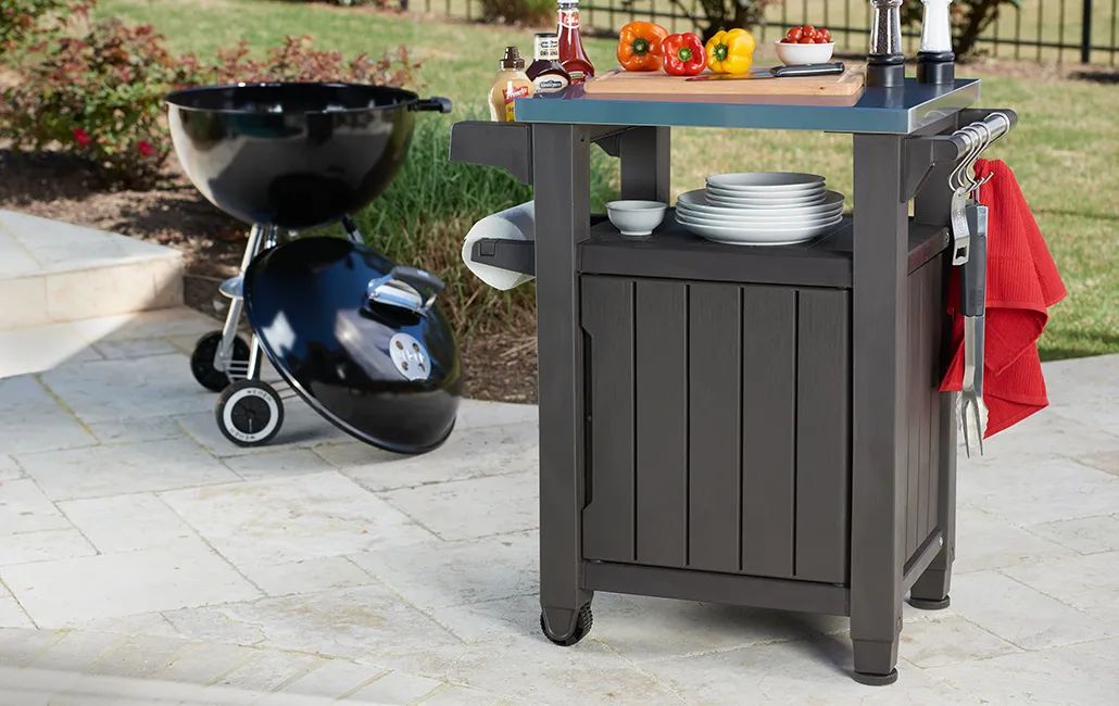 Unity BBQ & Storage Table with Stainless Steel Countertop - Keter Canada