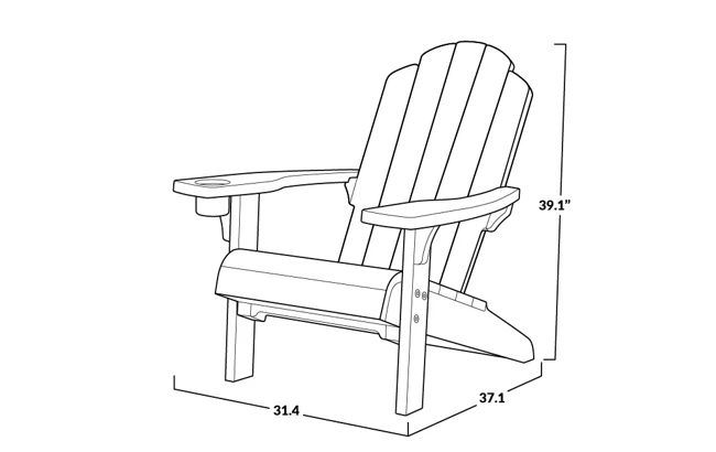 Kiawah Black Outdoor Adirondack Chair - Keter US
