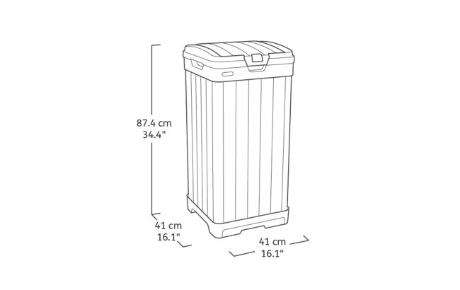 Baltimore Black Outdoor Trash Can - Keter US