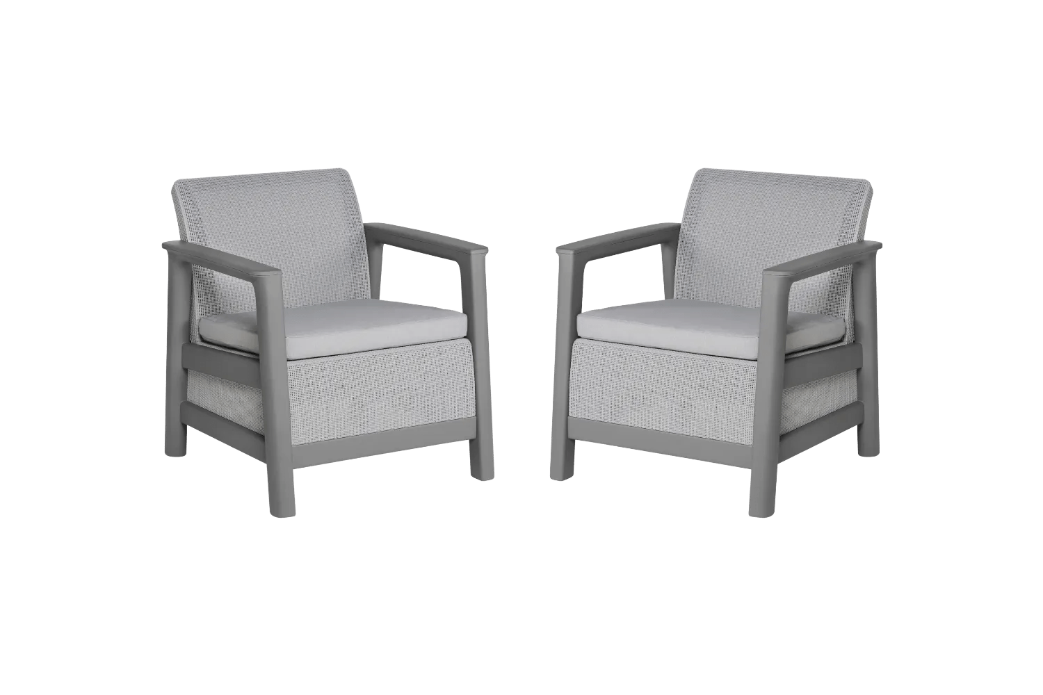 Scandi Linea Loungestoel - 2 stuks - Lichtgrijs