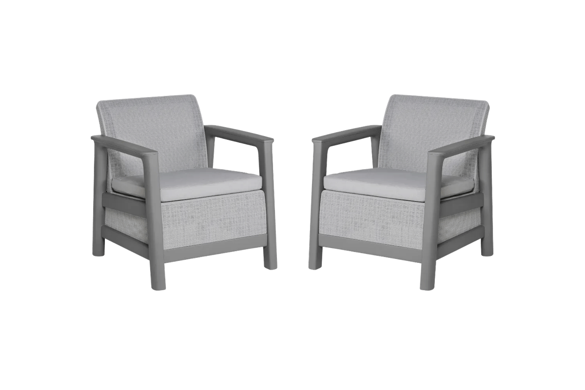 Scandi Linea Loungestoel - 2 stuks - Lichtgrijs