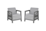 Scandi Linea Loungestoel - 2 stuks - Lichtgrijs