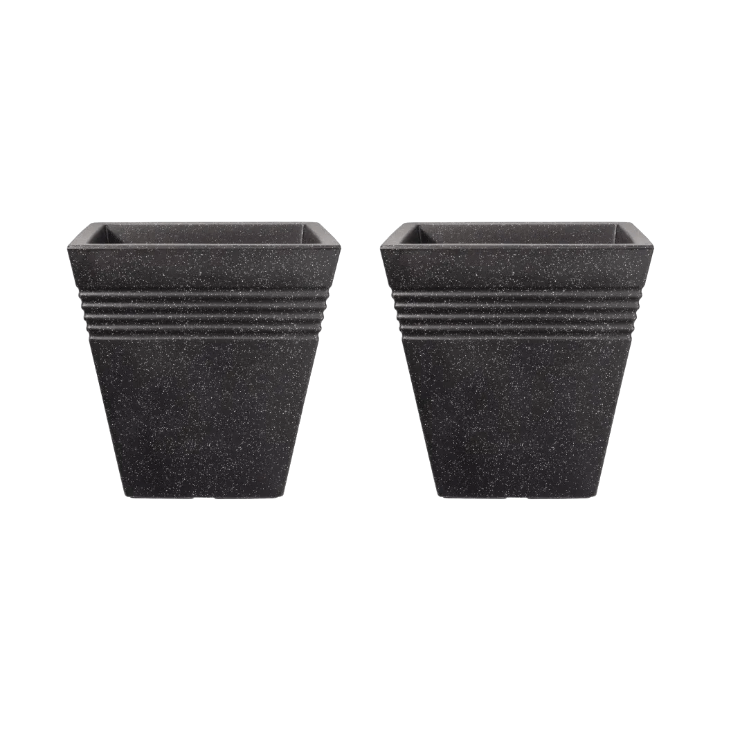 Piazza Square Planter 40cm Set of 2 - Granite