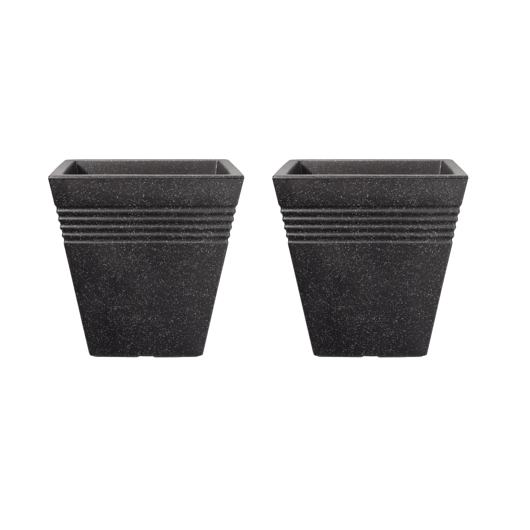 Piazza Square Planter 40cm Set of 2 - Granite