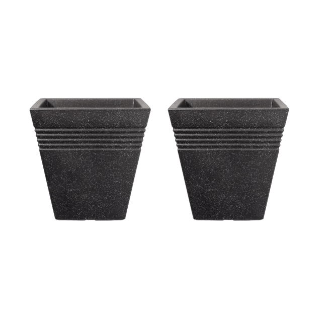 Piazza Square Planter 40cm Set of 2 - Granite