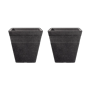 Piazza Square Planter 40cm Set of 2 - Granite