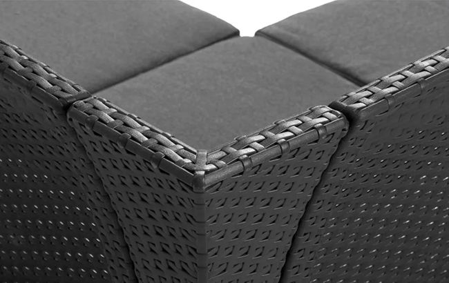 פינת ישיבה רוסלי - 5 מושבים פינתית - אפור כהה