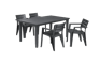 פינת אוכל איביזה- שולחן ו 6 כיסאות - אפור כהה